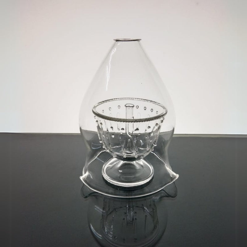 Akhand Diya with Glass Handi – Long-Lasting Oil Lamp (Burns Up to 4 Hours)