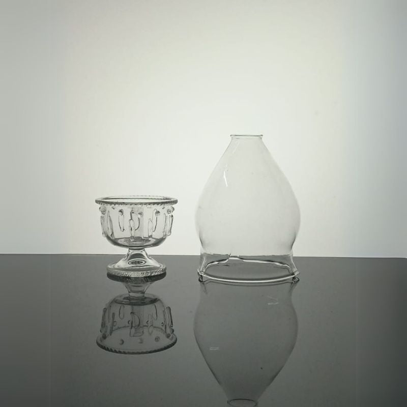 Akhand Diya with Glass Handi – Long-Lasting Oil Lamp (Burns Up to 4 Hours)