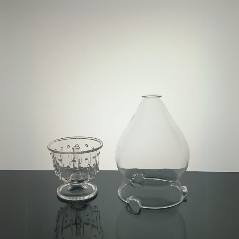 Akhand Diya with Glass Handi – Long-Lasting Oil Lamp (Burns Up to 4 Hours)